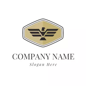 Vogel Logo White Hexagon and Black Bird logo design