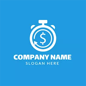 Logótipo Comercial White Horologe and Dollar Sign logo design