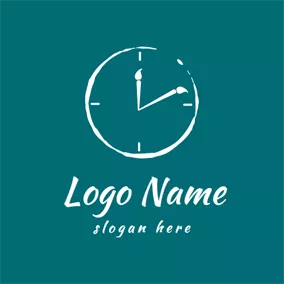 Hour Logo White Horologe and Pen logo design