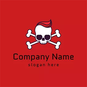 Danger Logo White Human Skeleton and Bone logo design