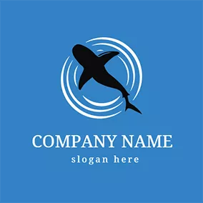 Whale Logo White Hydrosphere and Black Whale logo design