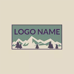 風景　ロゴ White Iceberg and Brown Tree logo design
