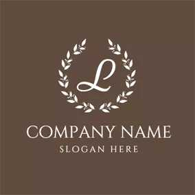 L Logo White Leaf and Abstract Letter L logo design
