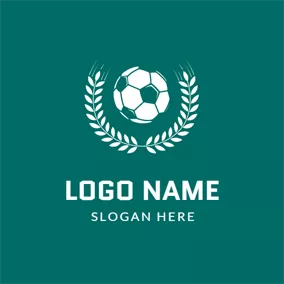 Advertisement Logo White Leaf and Green Football logo design