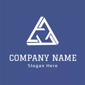 Logotipo F White Letter F and Combined Triangle logo design