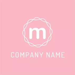 Pink Logo White Letter M logo design