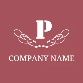 デコレーションロゴ White Letter P logo design