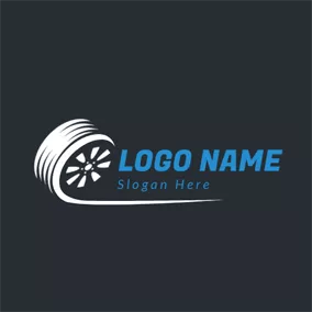 Logótipo De Pneu White Line and Vehicle Wheel logo design