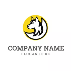 Sky Logo White Moon and Black Wolf logo design