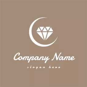 Logótipo Marca De Moda White Moon and Diamond logo design