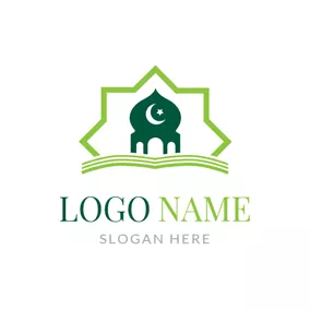 Building Logo White Moon and Star logo design