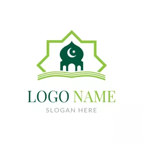 Logotipo De Decoración White Moon and Star logo design