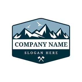 Collage Logo White Mountain and Blue Badge logo design