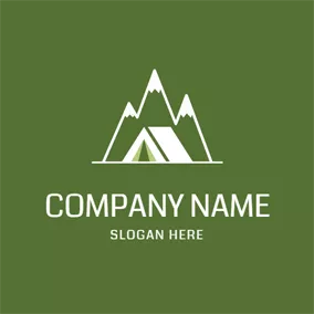 テントロゴ White Mountain and Tent logo design