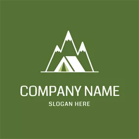 Logótipo De Elemento White Mountain and Tent logo design