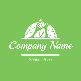 オーガニックロゴ White Organic Leaf Icon logo design