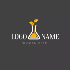 教育関連ロゴ White Reagent Bottle and Sprout logo design