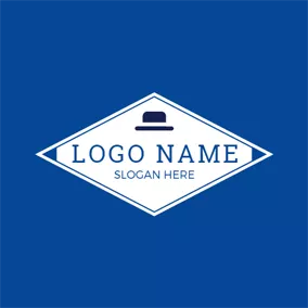 Name Logo White Rhombus and Small Hat logo design