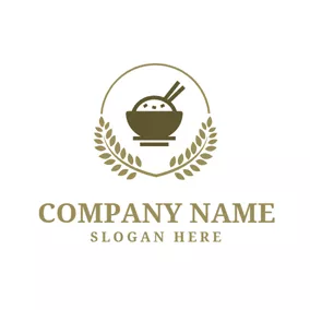 Noodle Logo White Rice and Brown Paddy logo design