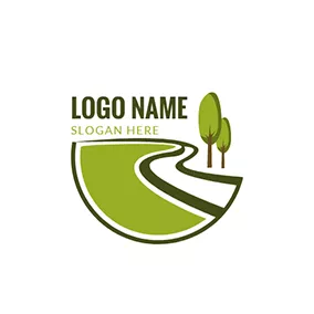 Environment & Green Logo White River and Green Tree logo design