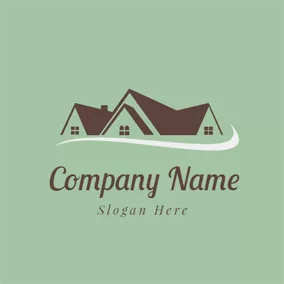 建築商logo White Road and Brown House logo design