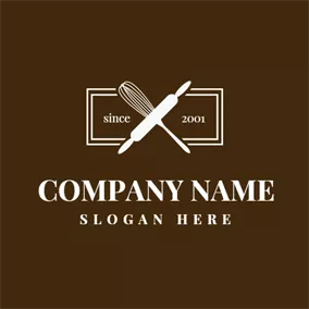 Logótipo Bolo White Rolling Pin and Eggbeater logo design