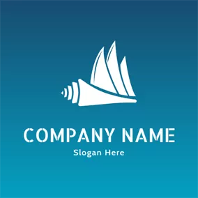 Corporate Logo White Sailboat and Shell logo design