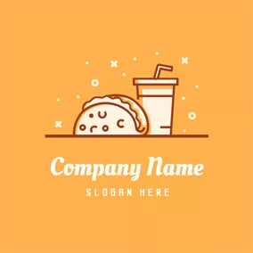 Delicious Logo White Sandwich Hamburger and Drink logo design