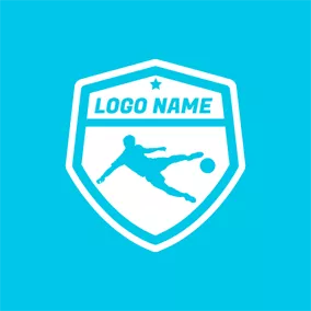 Logótipo Escudo White Shield and Football logo design