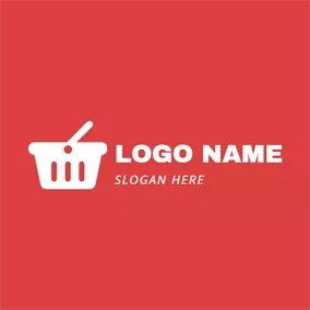 Logótipo Comércio Eletrónico White Shopping Basket and Ecommerce logo design