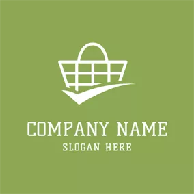 Bag Logo White Shopping Basket logo design