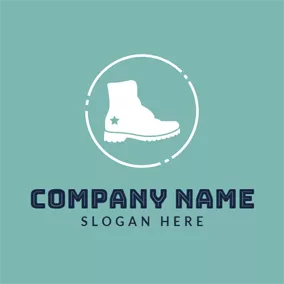 靴子 Logo White Short Boot logo design