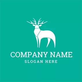 Stag Logo White Sika Deer Icon logo design