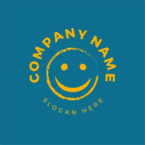 涂鸦 Logo White Smile Face Icon logo design