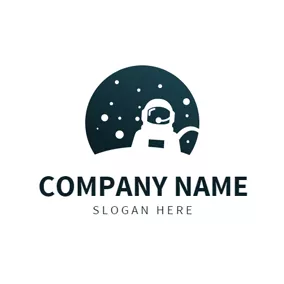 Awesome Logo White Spaceman and Blue Space logo design