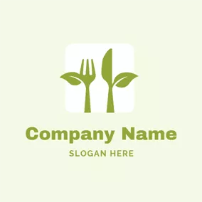 Vegetarian Logo White Spoon and Fork Icon logo design