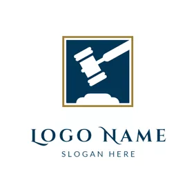 Judge Logo White Square Gravel logo design