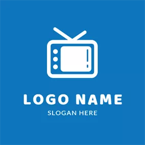 Vlog Logo White Square Television logo design