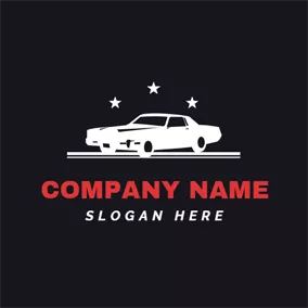 Brand Logo White Star and Car logo design