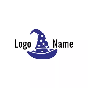 Hat Logo White Star and Magic Hat logo design