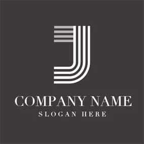 J Logo White Stripe and Letter J logo design