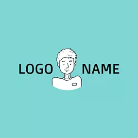 People Logo White Sunny Boy Icon logo design