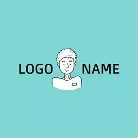 Logótipo De Bordado White Sunny Boy Icon logo design