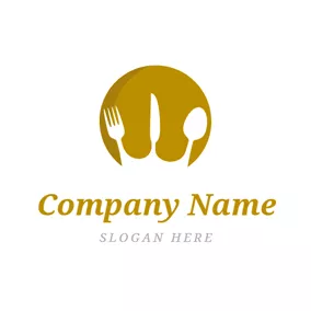 Cutlery Logo White Tableware and Crown logo design