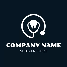 Logotipo De Dentista White Teeth and Echometer logo design