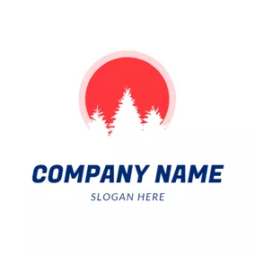 Good Logo White Tree and Red Sunrise logo design