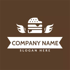 Logótipo Fast-food White Wing and Burger logo design
