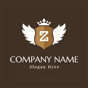 Emblem Logo White Wing and Letter Z logo design
