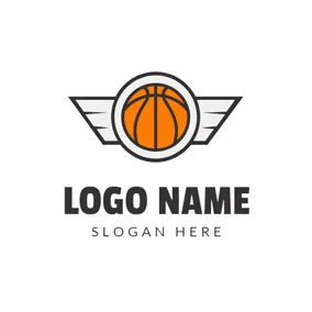 Axis Logo White Wing and Orange Basketball logo design