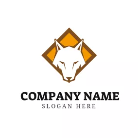 White Logo White Wolf Face logo design